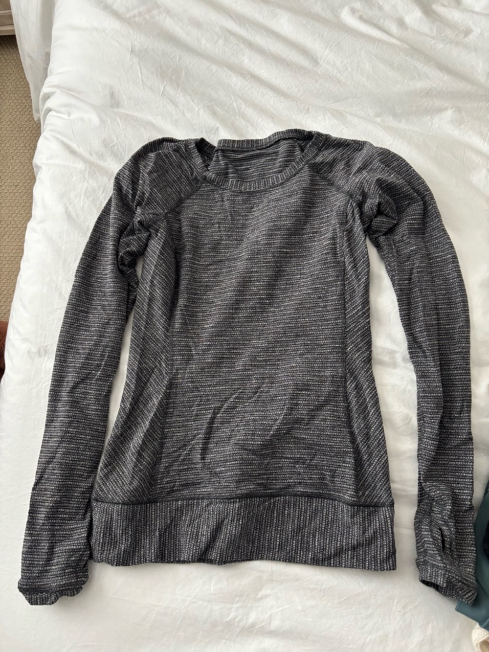 Lululemon Long Sleeve Heathered Crewneck Top - Gray